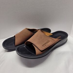 Aerothotic Sz 8 (39) Comfortable Arch Support Casual Slide Brown  Sandals Women